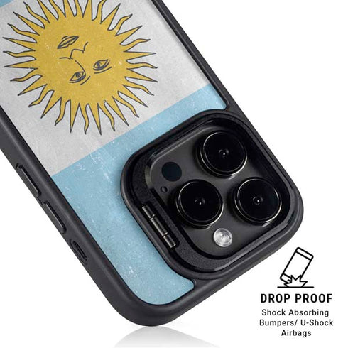 Argentina Flag Distressed iPhone 14 Pro Kickstand Case